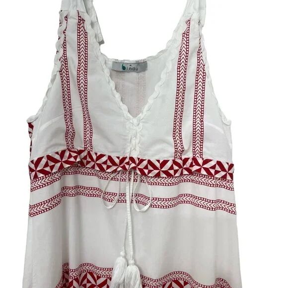 Bindu 100% cotton halter front slit women's maxi dress size M - Picture 3 of 9